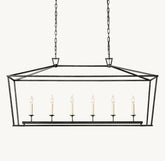 19TH C. ENGLISH OPENWORK RECTANGULAR CHANDELIER 54"72" by Franing - Chandelier,SHOP ALL,metal chandelier,Farmhouse