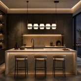 Alabaster Cubic Linear Chandelier for Dining Room & Kitchen Island by Franing - Chandelier .SHOP ALL .Alabaster,Island counter/dining room