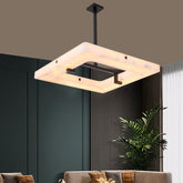 Amelia Square Alabaster Living Room Chandelier by Franing - Chandelier .SHOP ALL .Alabaster