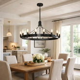 Caminy Vintage Round Chandelier in Burnished Brass – Grand Scale Lighting for Great Rooms, Entryways & Dining (Multiple Sizes up to 73") by Franing - Chandelier,SHOP ALL,metal chandelier,Farmhouse