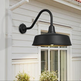 Dusk to Dawn Gooseneck Barn Light – Matte Black Outdoor Wall Fixture by Franing - SHOP ALL,WALL,BARN,Metal wall light