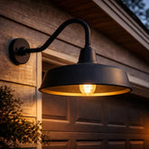 Dusk to Dawn Gooseneck Barn Light – Matte Black Outdoor Wall Fixture by Franing - SHOP ALL,WALL,BARN,Metal wall light