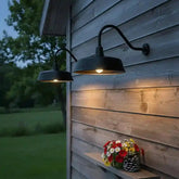Gooseneck Barn Lights 2 - Pack – Dusk to Dawn Outdoor Wall Fixtures Matte Black by Franing - SHOP ALL,WALL,BARN