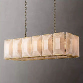 Huxley Calcite Alabaster Rectangular Chandelier 42" by Franing - Chandelier .SHOP ALL .Alabaster,Island counter/dining room