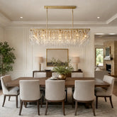 Mariogold Multi-Tier Crystal Chain Rectangular Chandelier 60" by Franing - Chandelier,SHOP ALL,glass chandelier