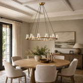 Modern Round Chandelier - Kuseau 48″ Glass Pendant Light for High Ceiling & Dining Room by Franing - Chandelier,SHOP ALL,glass chandelier