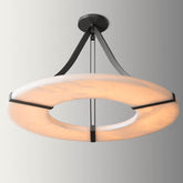Round Alabaster Plate Chandelier by Franing - Chandelier .SHOP ALL .Alabaster