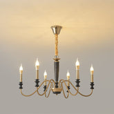 Rustic Wood & Metal Chandelier – 6/8 - Light Adjustable Ceiling Fixture by Franing - Ceiling,SHOP ALL,glass chandelier,Chandelier,1 - 3