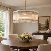 San Marcus 37″ Handmade Glass Round Chandelier – Antiqued Brass & Bronze by Franing - Chandelier,SHOP ALL,glass chandelier