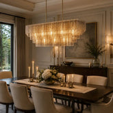 Siren Clear Glass Rectangle Chandelier 59" by Franing - Chandelier,SHOP ALL,glass chandelier