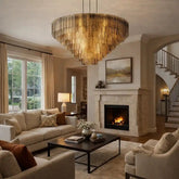 Siren Smoke Glass Round Chandelier 52" by Franing - Chandelier,SHOP ALL,glass chandelier
