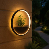 Solar LED Outdoor Wall Planter Light – Round Waterproof Wall Sconce for Patio & Garden by Franing - Wall,Metal wall light,SHOP ALL