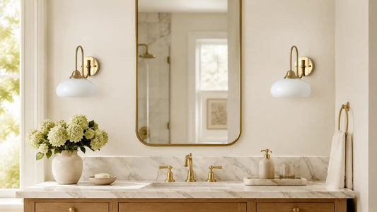A Modern Brass Wall Light for Bathrooms, Bedsides and Entryways - Franing