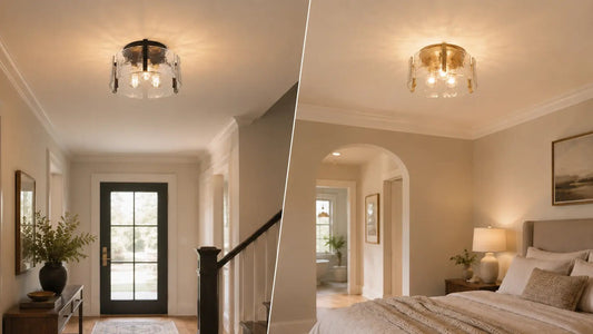 Best Flush Mount Lighting for Low Ceilings: Vintage Style in Black or Gold - Franing