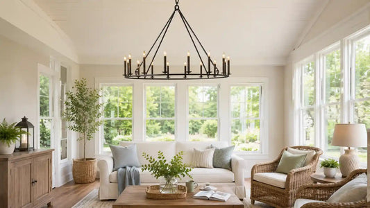 Early Summer Home Refresh: Where to Use a 60-Inch Farmhouse Chandelier in a Real American Home - Franing