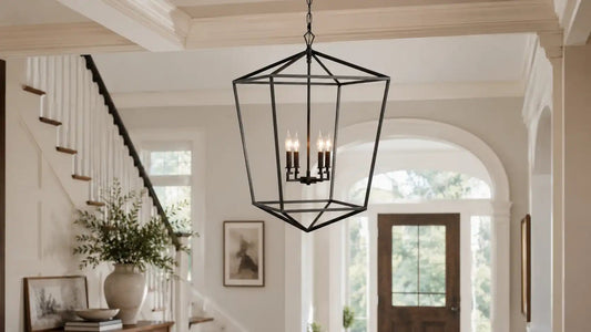 Garnet 33" Open Frame Chandelier: A Modern Farmhouse Statement for Entryways, Dining Rooms, and High Ceilings - Franing
