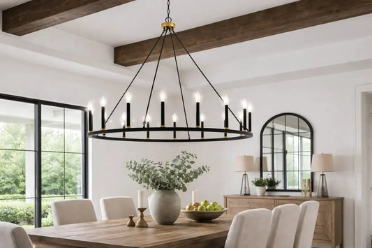 How the Adriana 16-Light Wagon Wheel Chandelier Defines Large Spaces - Franing