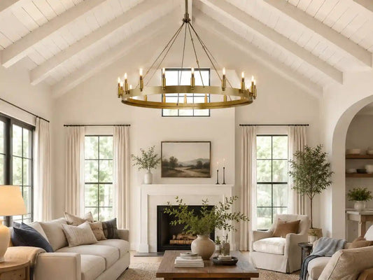 How to Style a Vintage Round Chandelier in High-Ceiling American Homes - Franing