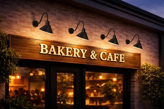 How to use 10" gooseneck outdoor sign lights for storefront & commercial lighting - Franing