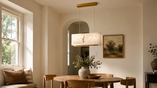 Small Dining Room Lighting Ideas: Why a Compact Alabaster Chandelier Works So Well - Franing