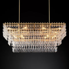 Mariogold Multi-Tier Crystal Chain Rectangle Chandelier 60" 72" - Franing