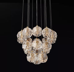 Boule Crystal Round Cluster Chandelier 19" - Franing