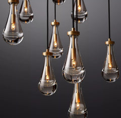 Raindrop Round Chandelier 47", Rain Chandelier - Franing