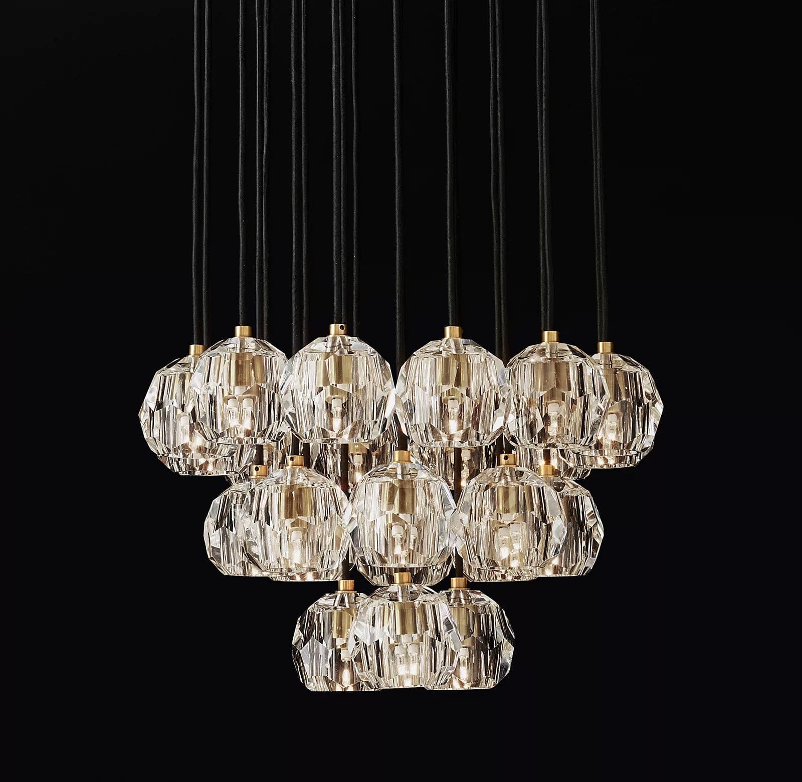 Boule Crystal Round Cluster Chandelier 24" - Franing