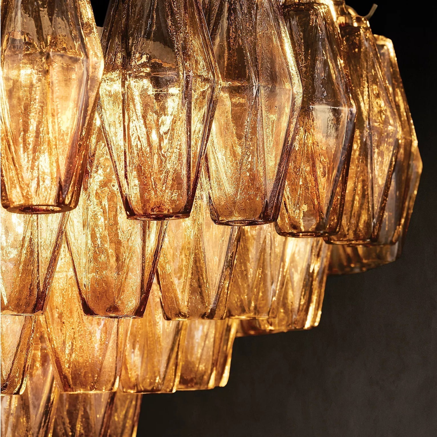Chiara Glass Multi-Tier Round Chandelier 47" - Franing