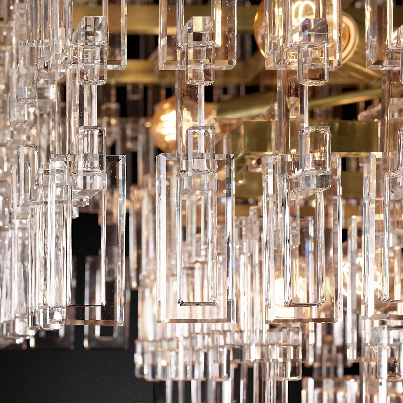 Mariogold Multi-Tier Crystal Chain Rectangle Chandelier 60" 72" - Franing