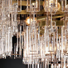 Mariogold Multi-Tier Crystal Chain Rectangle Chandelier 60" 72" - Franing