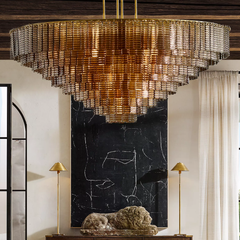Siren Glass Round Chandelier 65" - Franing