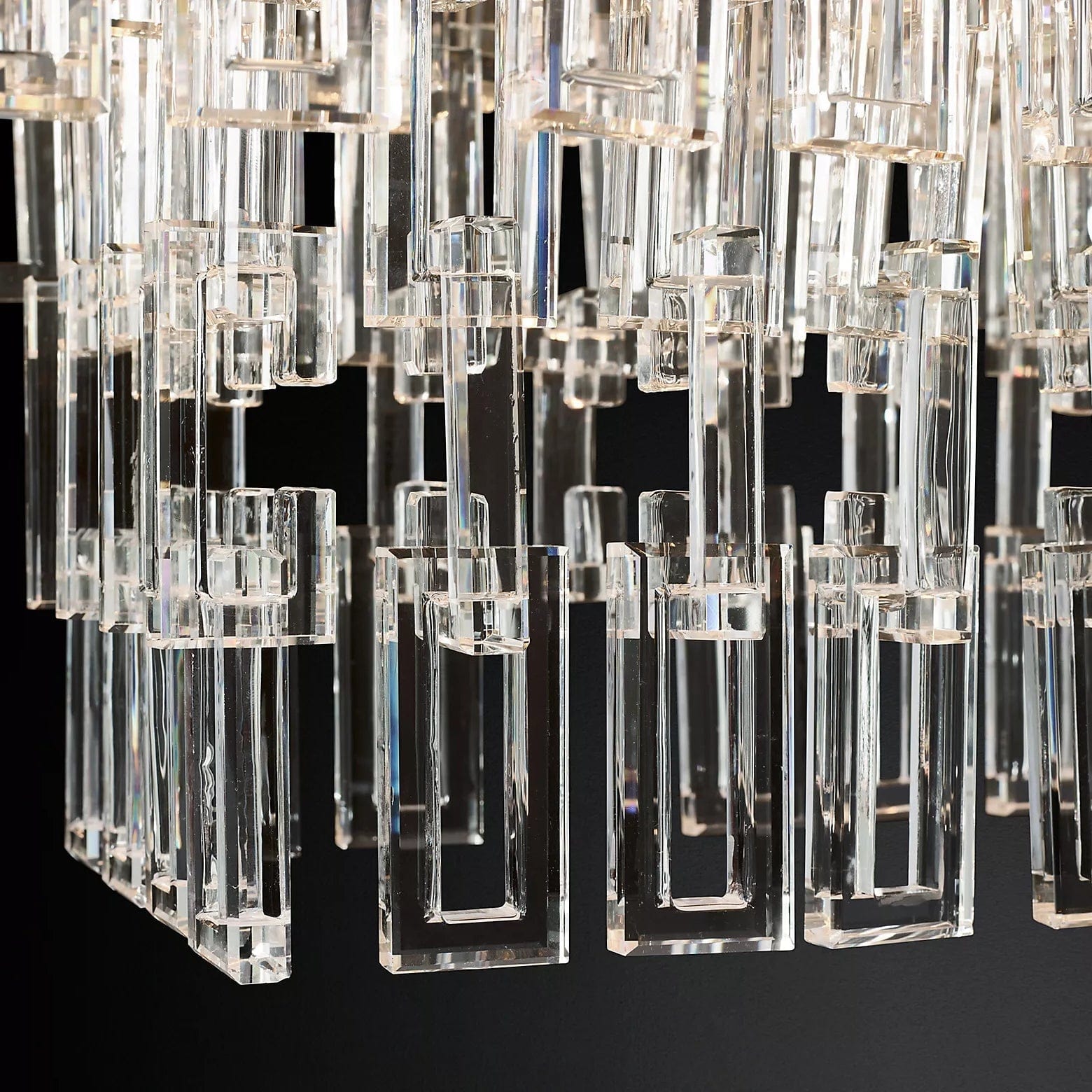 Mariogold Multi-Tier Crystal Chain Rectangle Chandelier 60" 72" - Franing