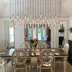 Soltaire Linear Chandelier 37'' 50'' 70'' 87"W 120"W - Franing