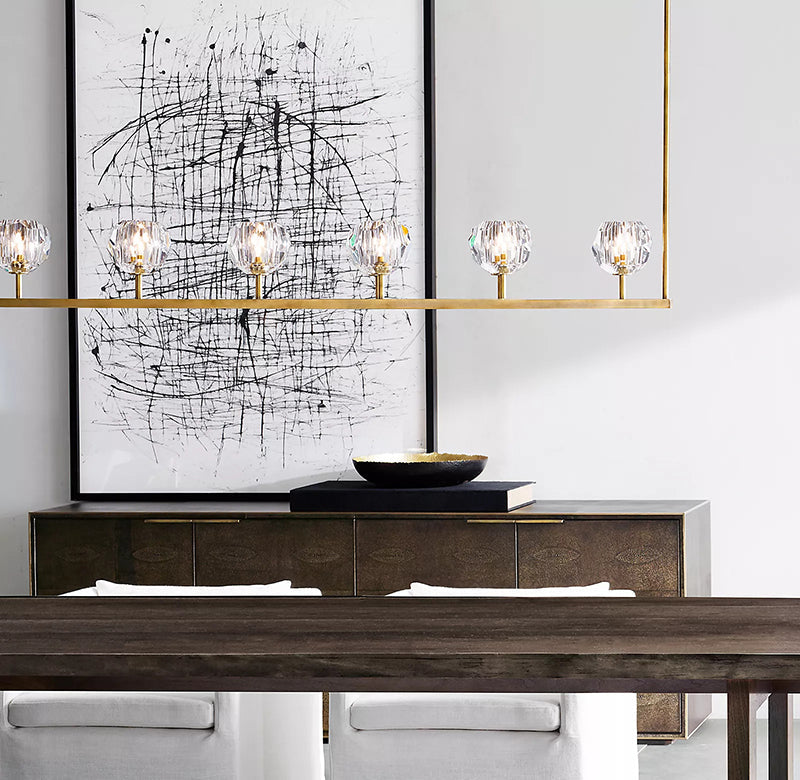 Boule Cristal Linear Chandelier 60" - Franing