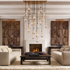 Raindrop Round Chandelier 36", Rain Chandelier - Franing