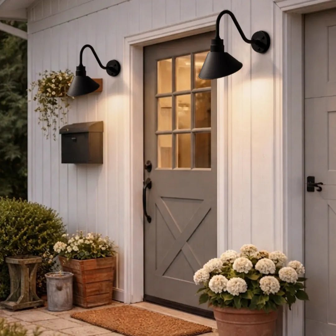 10" Gooseneck Barn Light with Extended Arm - Best for small storefronts, entry signs, boutique signage, and decorative facade lighting (1/2/4/6 Pack) by Franing - SHOP ALL,WALL,BARN，Metal wall light