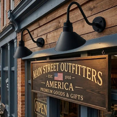 10" Gooseneck Barn Light with Extended Arm - Best for small storefronts, entry signs, boutique signage, and decorative facade lighting (1/2/4/6 Pack) by Franing - SHOP ALL,WALL,BARN，Metal wall light