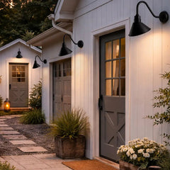 10" Gooseneck Barn Light with Extended Arm - Best for small storefronts, entry signs, boutique signage, and decorative facade lighting (1/2/4/6 Pack) by Franing - SHOP ALL,WALL,BARN，Metal wall light