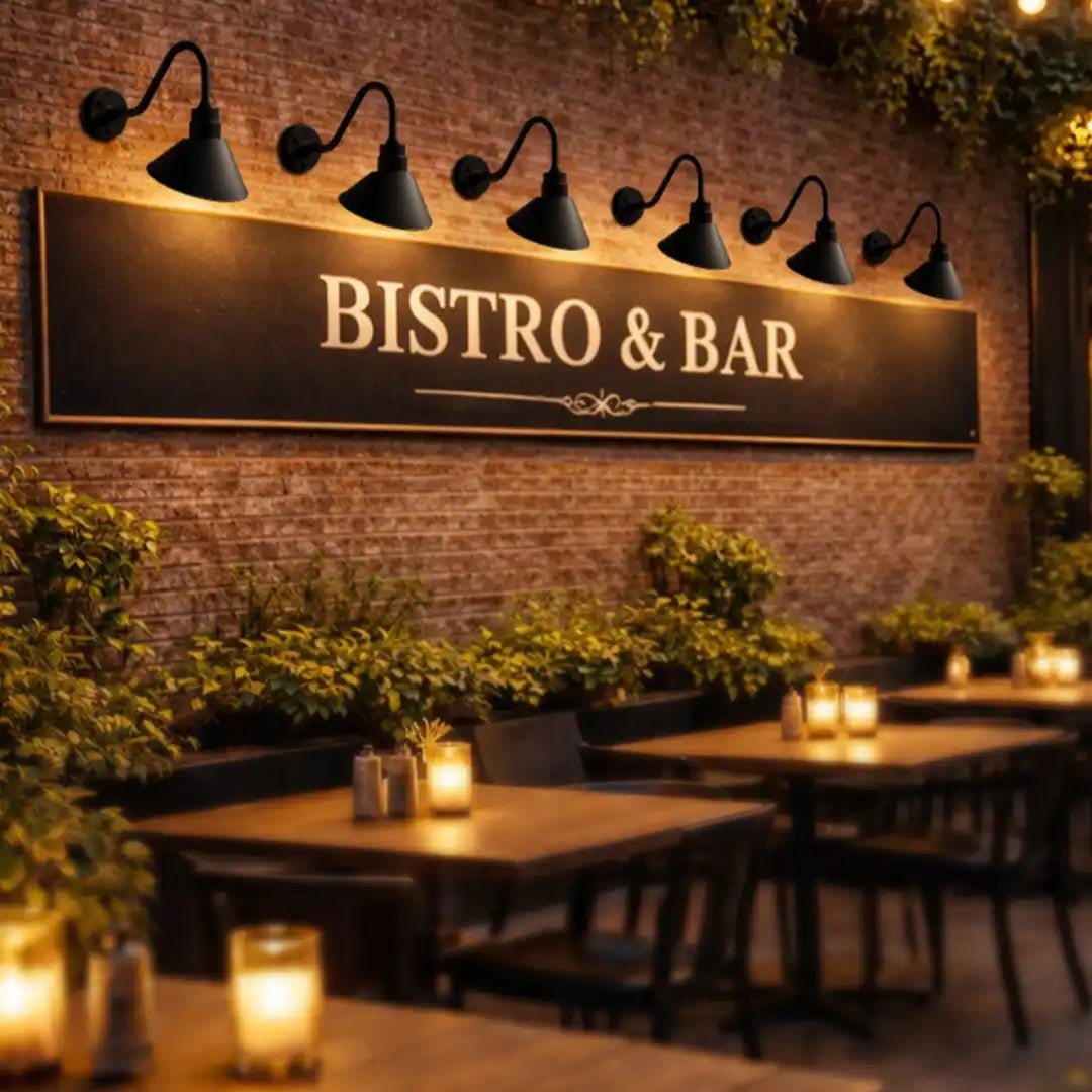 10" Gooseneck Barn Light with Extended Arm - Best for small storefronts, entry signs, boutique signage, and decorative facade lighting (1/2/4/6 Pack) by Franing - SHOP ALL,WALL,BARN，Metal wall light