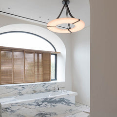Round Alabaster Plate Chandelier - Franing