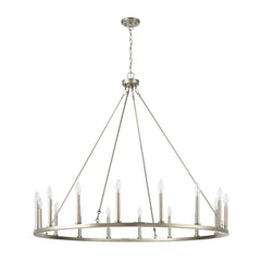 Adriana 19th-C English Wagon Wheel Chandelier, 36″–72″, 10–20 Lights | Farmhouse Metal by Franing