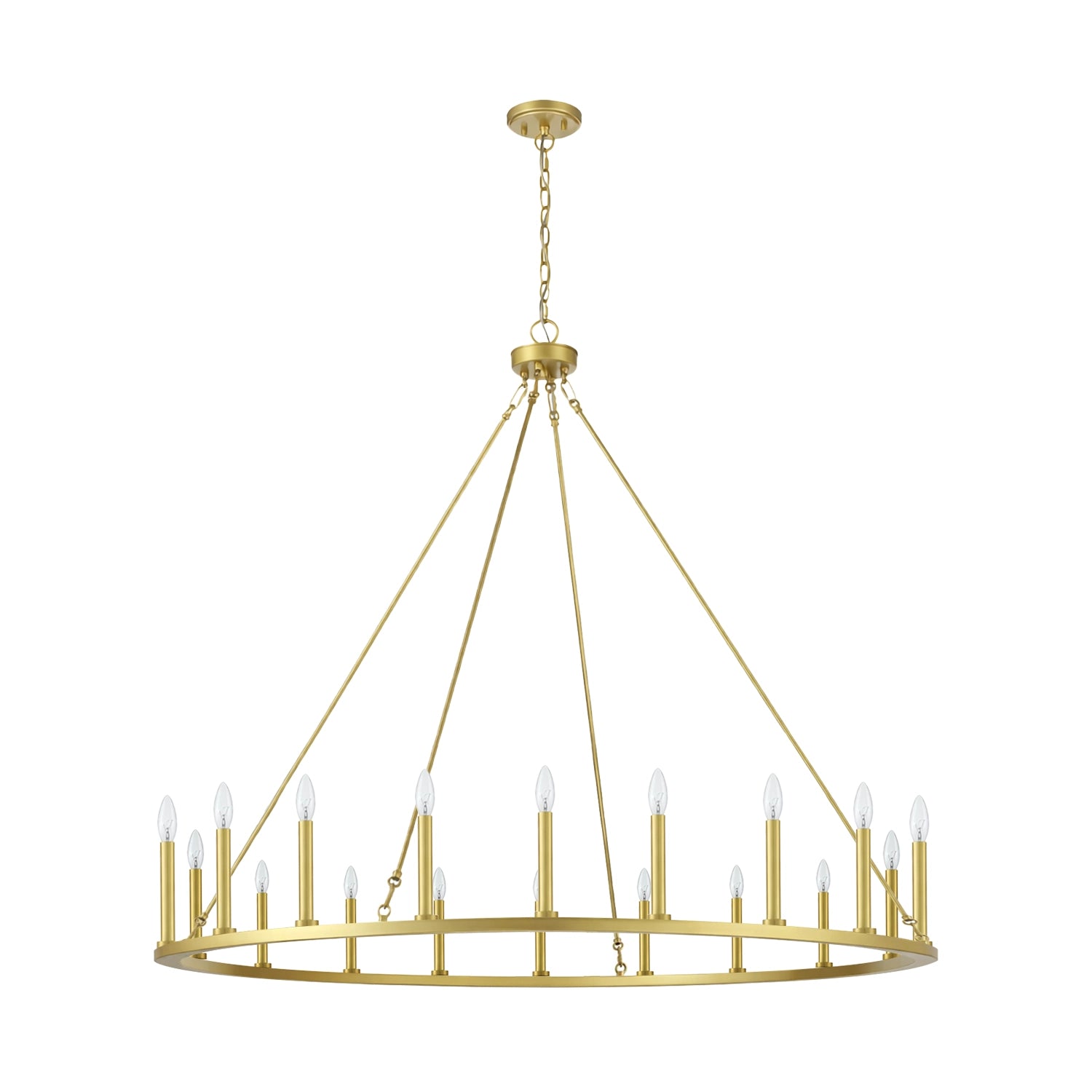 Adriana 19th-C English Wagon Wheel Chandelier, 36″–72″, 10–20 Lights | Farmhouse Metal by Franing