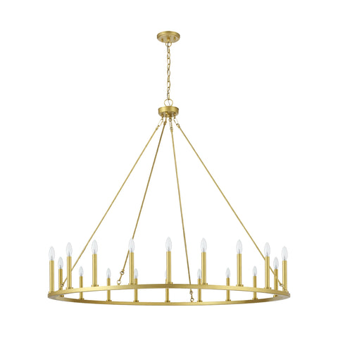 Adriana 19th-C English Wagon Wheel Chandelier, 36″–72″, 10–20 Lights | Farmhouse Metal by Franing