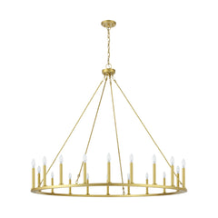 Adriana 19th-C English Wagon Wheel Chandelier, 36″–72″, 10–20 Lights | Farmhouse Metal by Franing