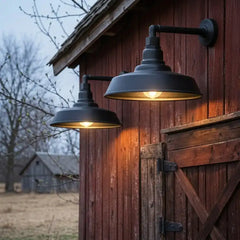 2-Pack Straight Arm Barn Lights – Outdoor Farmhouse Wall Fixtures