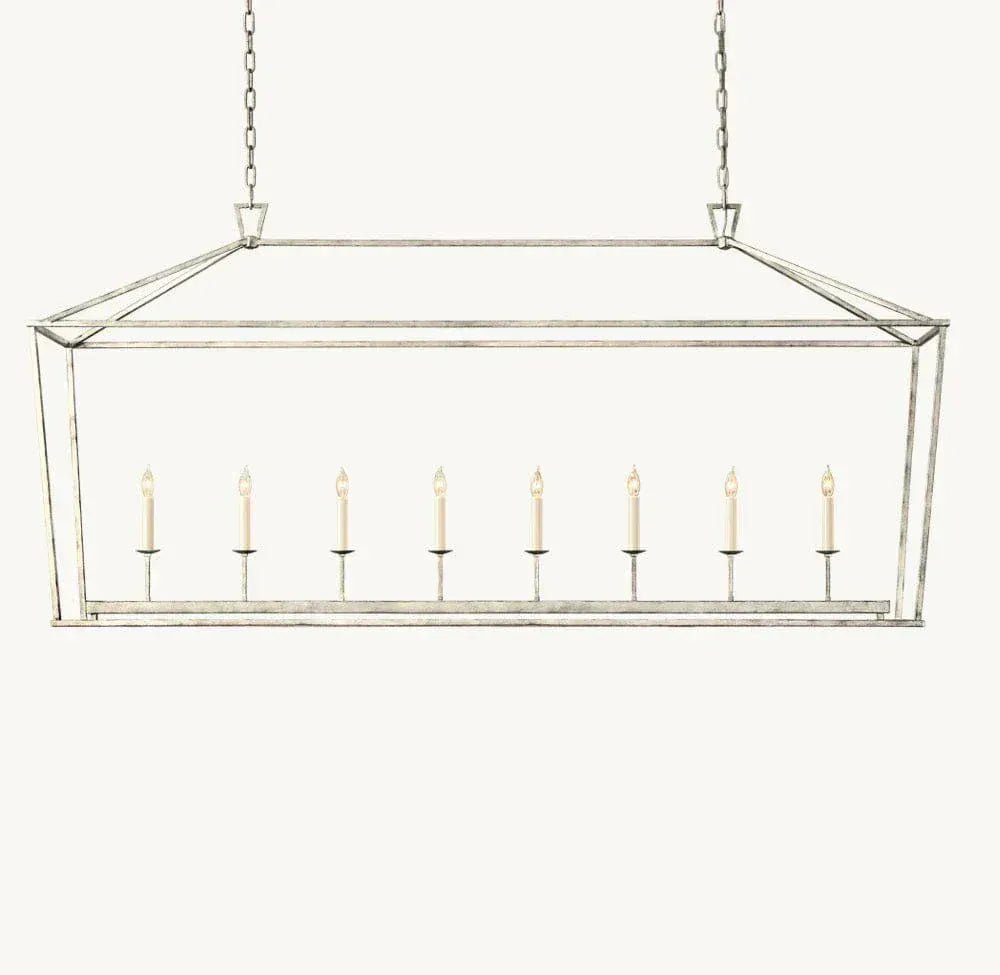 19TH C. ENGLISH OPENWORK RECTANGULAR CHANDELIER 54"72" by Franing - Chandelier,SHOP ALL,metal chandelier,Farmhouse
