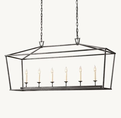 19TH C. ENGLISH OPENWORK RECTANGULAR CHANDELIER 54"72" by Franing - Chandelier,SHOP ALL,metal chandelier,Farmhouse