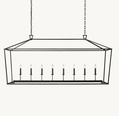 19TH C. ENGLISH OPENWORK RECTANGULAR CHANDELIER 54"72" by Franing - Chandelier,SHOP ALL,metal chandelier,Farmhouse