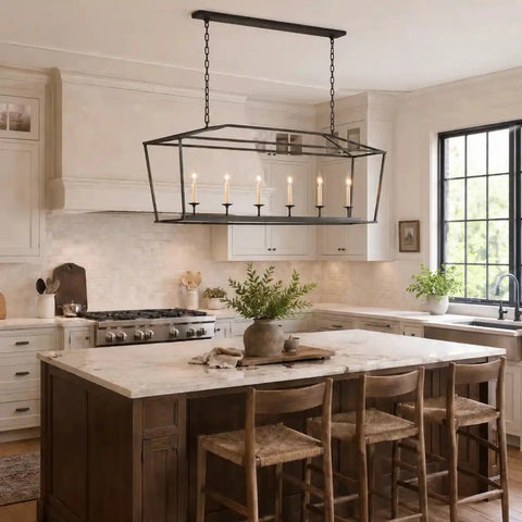19TH C. ENGLISH OPENWORK RECTANGULAR CHANDELIER 54"72" by Franing - Chandelier,SHOP ALL,metal chandelier,Farmhouse